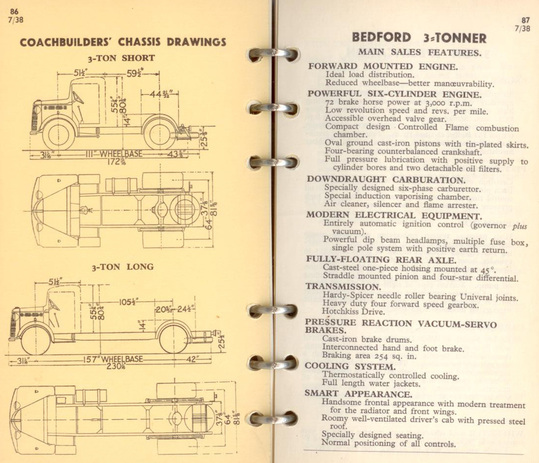Bedford Range Covered - Coachbuilders Chassis Drawing